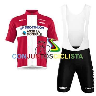 Equipación ciclismo corta decathlon AG2R 2025